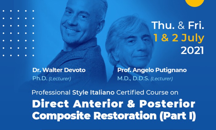 Professional Style Italiano Certified Course on Direct Anterior & Posterior Composite Restoration (Part 1)